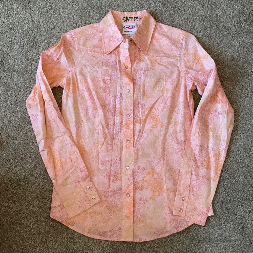 Roper pearl snap western shirt size small.